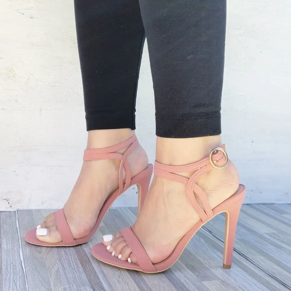 Pink Blush Ankle Strap High Heel